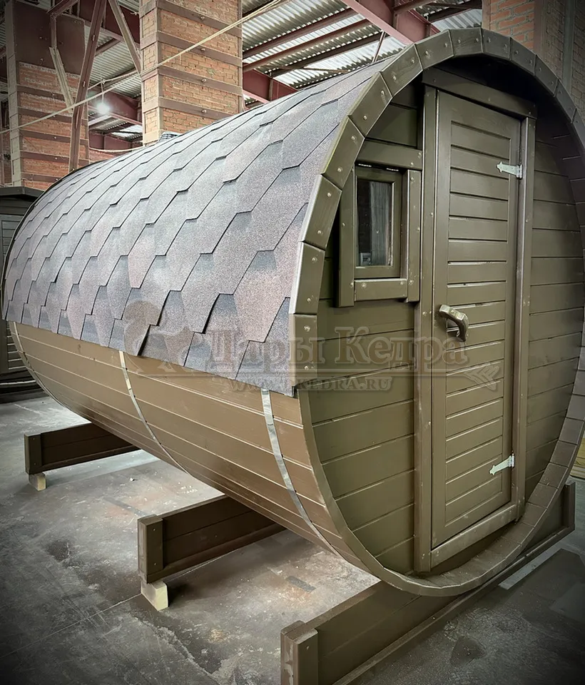 Баня-бочка круглая из кедра 3 метра