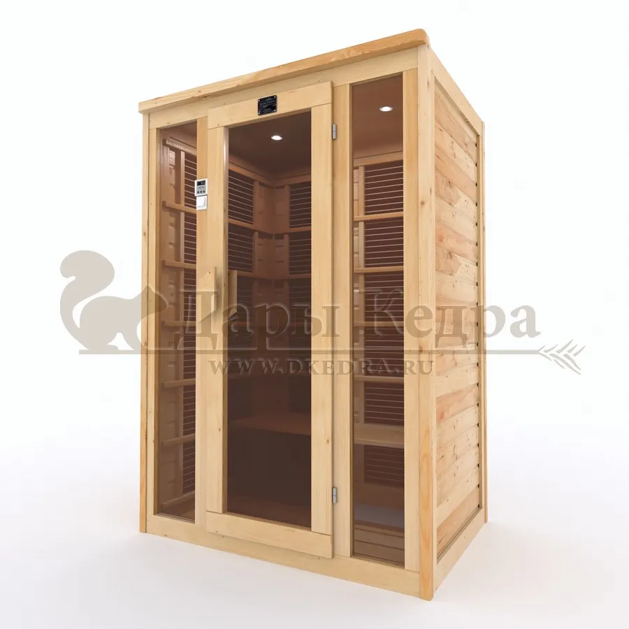 Двухместная инфракрасная сауна кабина из кедра с карбоновыми излучателями