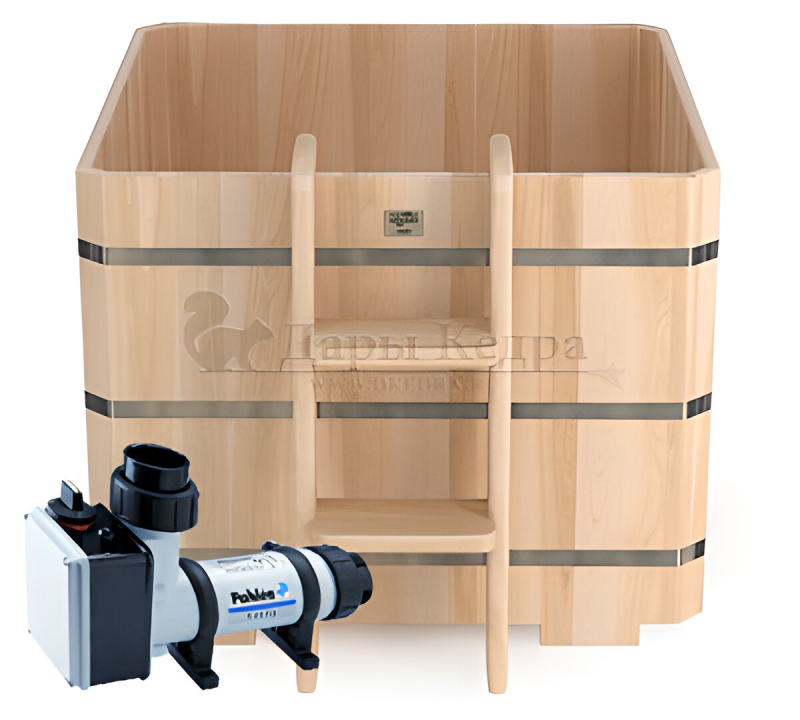 Купель прямоугольная и квадратная (Фурако) из кедра с внешним электроподогревом Купель прямоугольная и квадратная (Фурако) из кедра с внешним электроподогревом