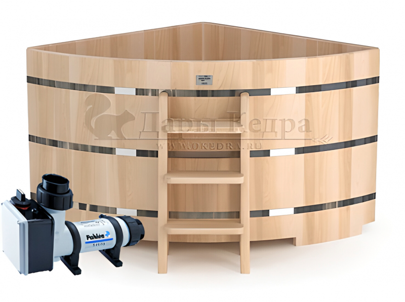 Купель угловая (Фурако) из кедра с внешним электроподогревом Купель угловая (Фурако) из кедра с внешним электроподогревом