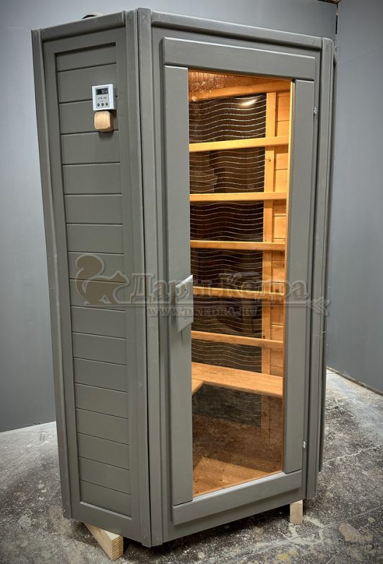 Одноместная угловая инфракрасная сауна кабина из кедра с карбоновыми излучателями